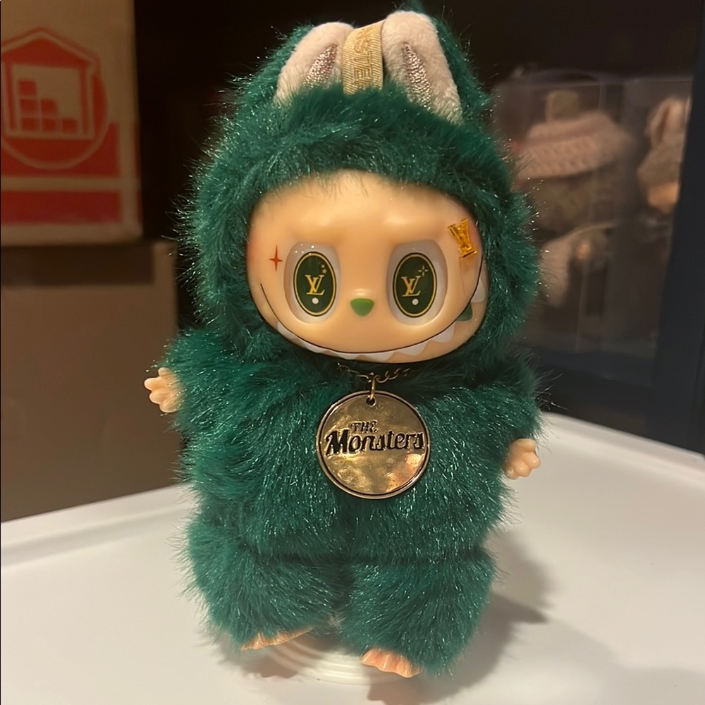 Green Furry Monster Pet Toy